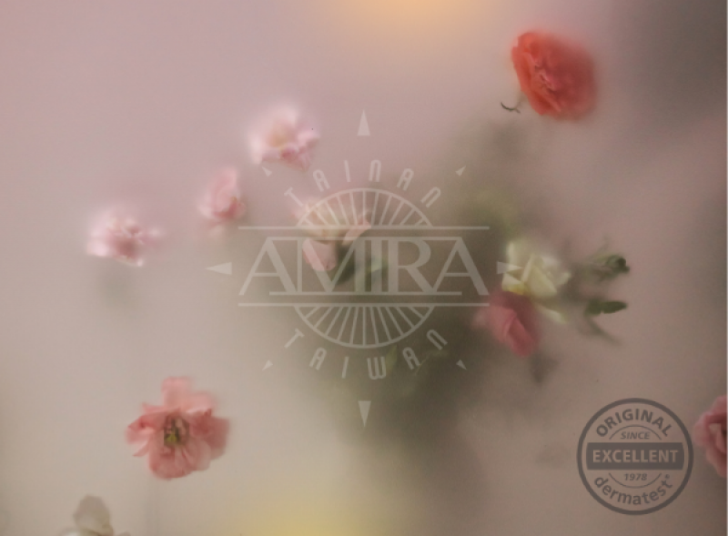 AMIRA鵝米樂品牌標誌與花卉意象，獲得德國Dermatest敏感肌膚認證