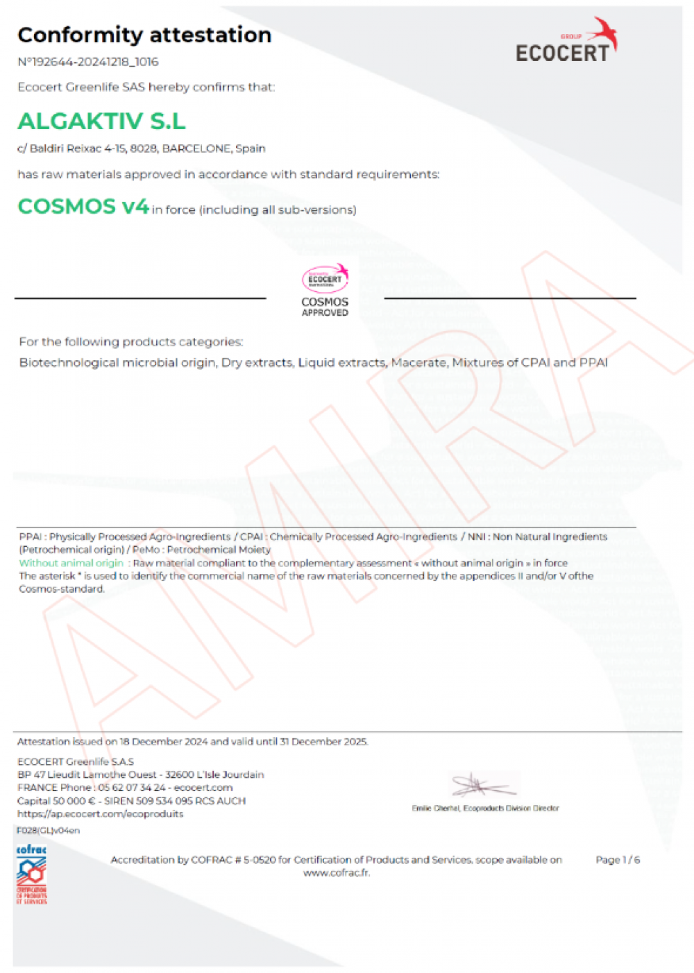 ALGAKTIV  Cosmos 2025
