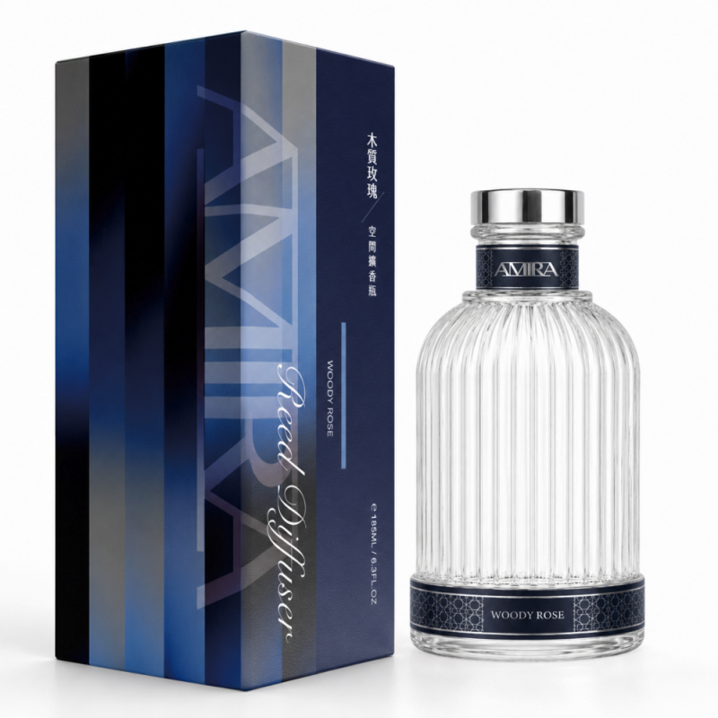 AMIRA 木質玫瑰空間擴香瓶與外盒裝 185ml